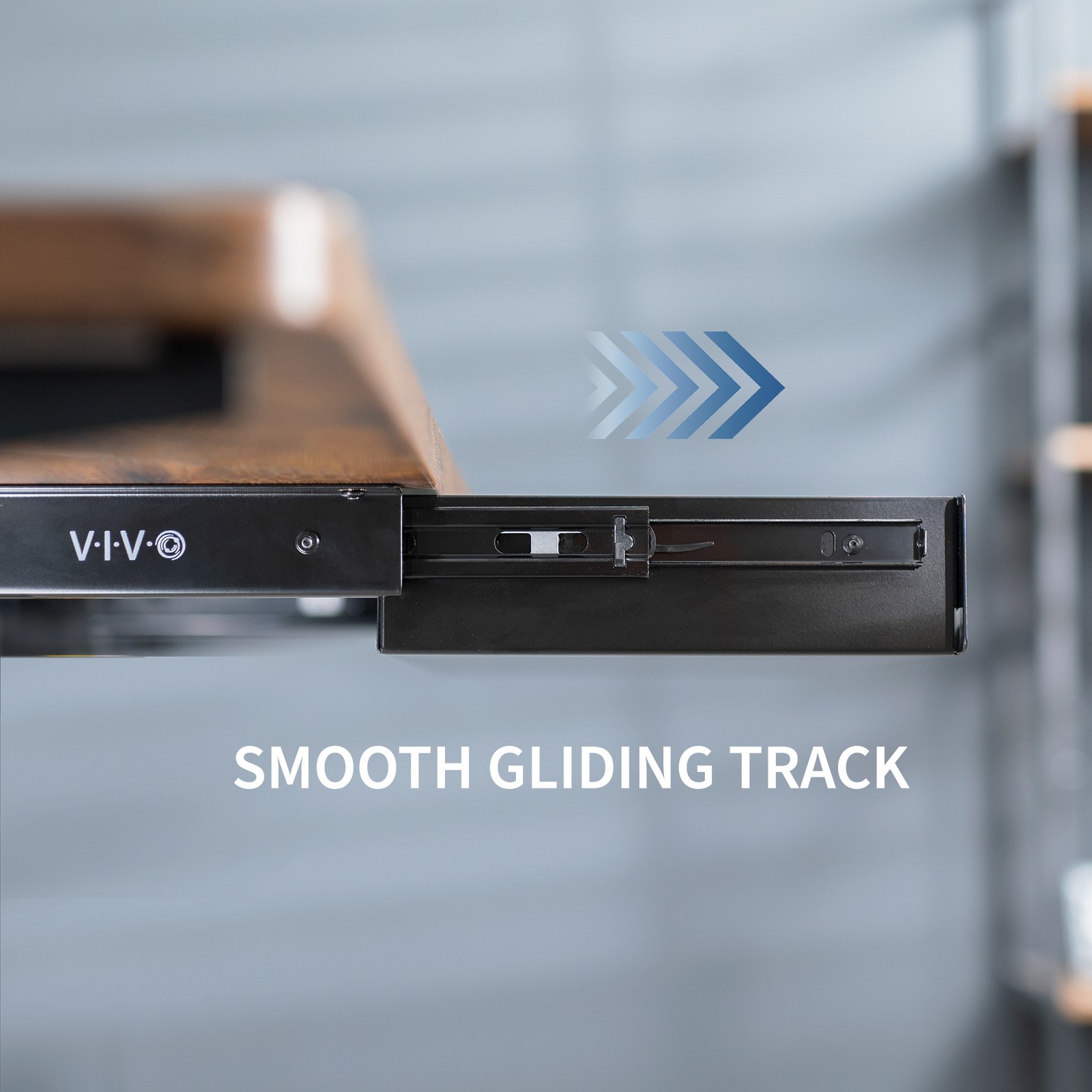 VIVO Black 22″ Space Saver Sliding Under Desk Storage Drawer with Pull Handle