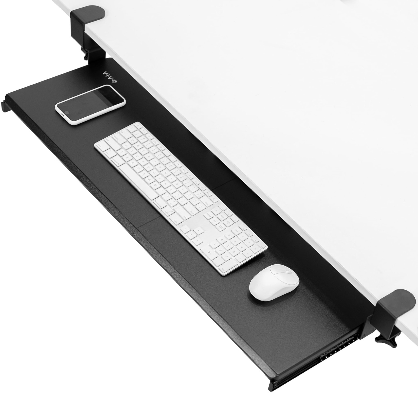 VIVO Extra Long Clamp-on Computer Keyboard and Mouse Under 34 inch, Black