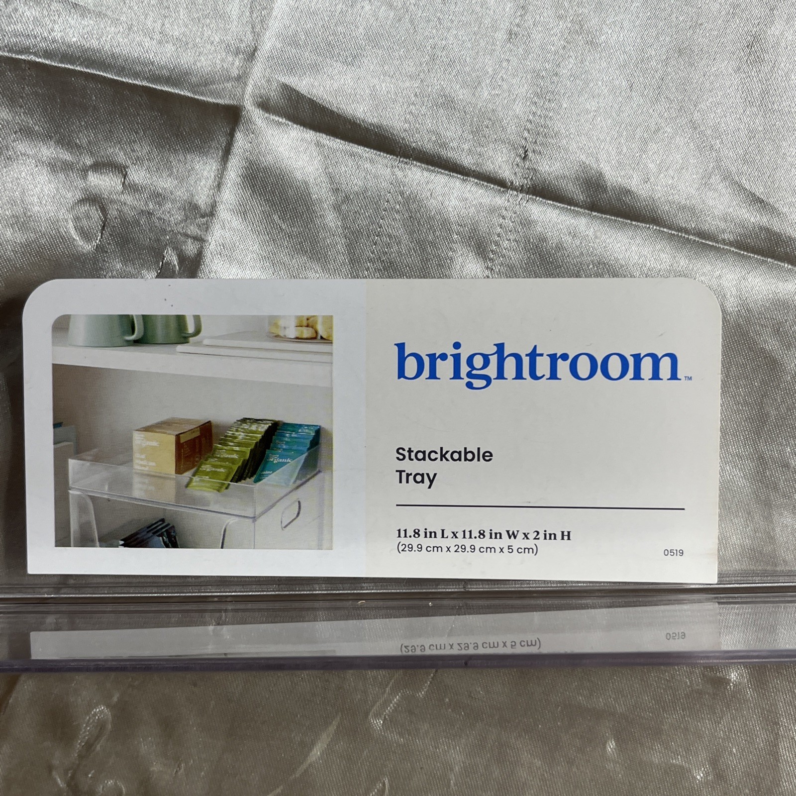 Brightroom Acrylic Stackable Paper Letter Tray Desk Organizer Clear 11.8″ X11.8″