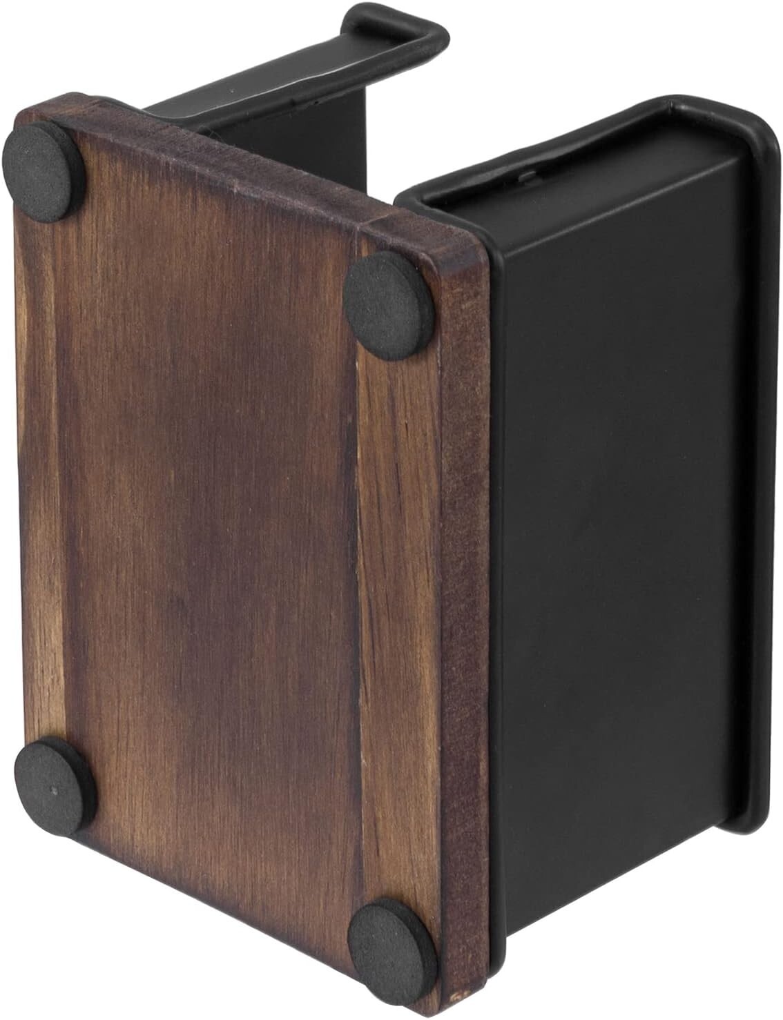 Black Metal Office Stationery Organizer with Sticky Note Holder and 2 Pen Slots