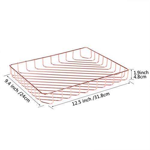Rose Gold File Tray Wire Iron Elegant Letter Size Desk Documents Tray