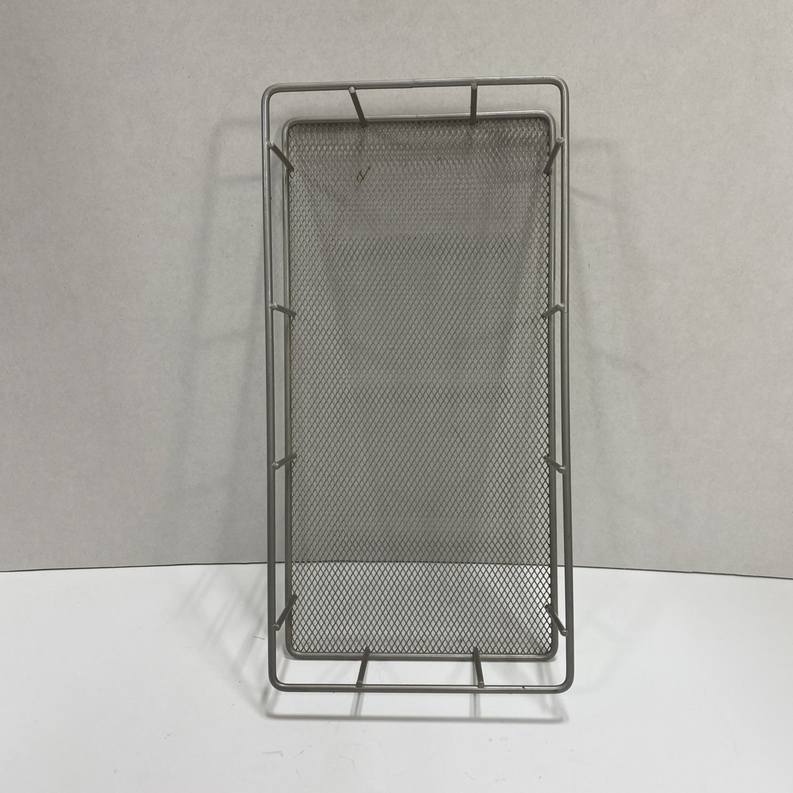 Metal Mesh Desktop Letter Tray Organizer Silver 12″ X 6″ X 2″