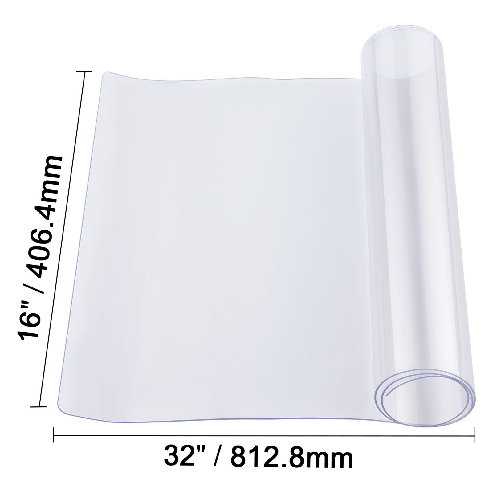 Plastic Table Cover, 16 x 32 Inch 1.5 mm Thick Clear Table Protector, Rectangle