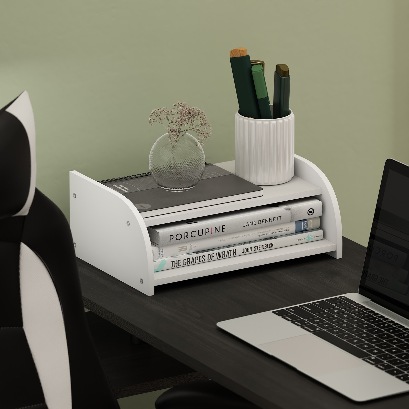 Furinno CLASSIC 2-Tier Desk Top Organizer in White