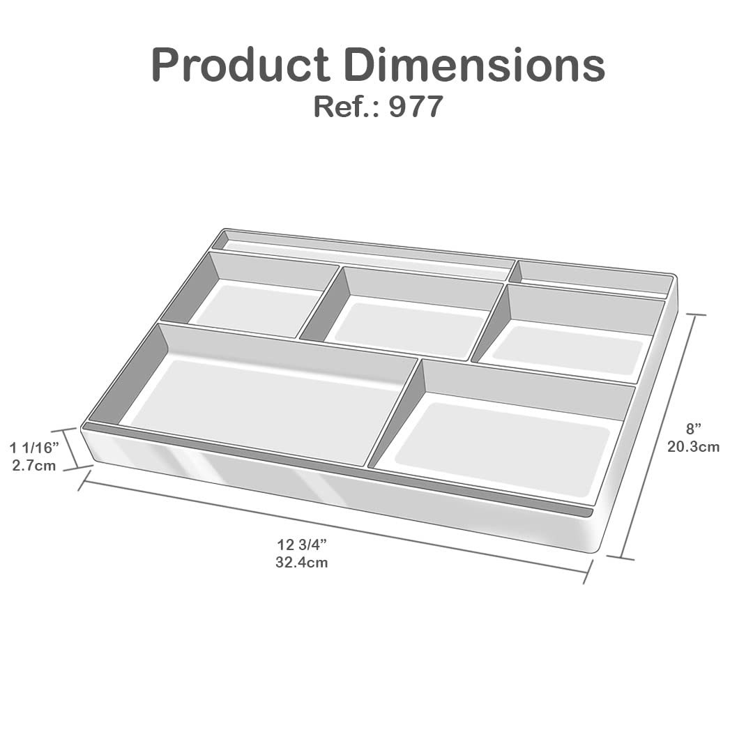 Acrimet Desk Drawer Organizer Tray with 8 compartments Bin White
