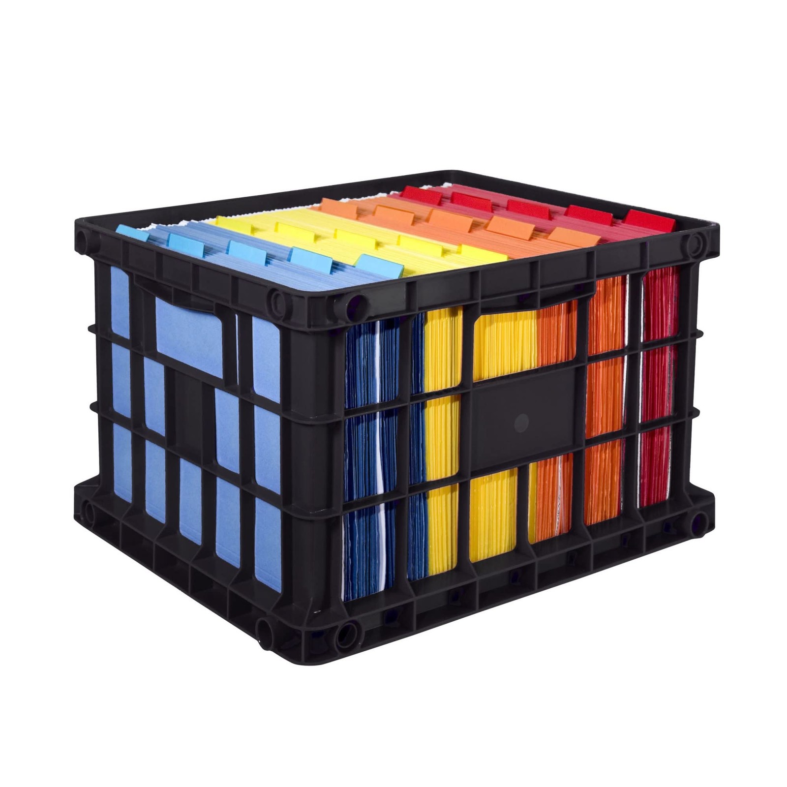Office Depot® Brand Letter/Legal File Crate, Medium Size, Black True,