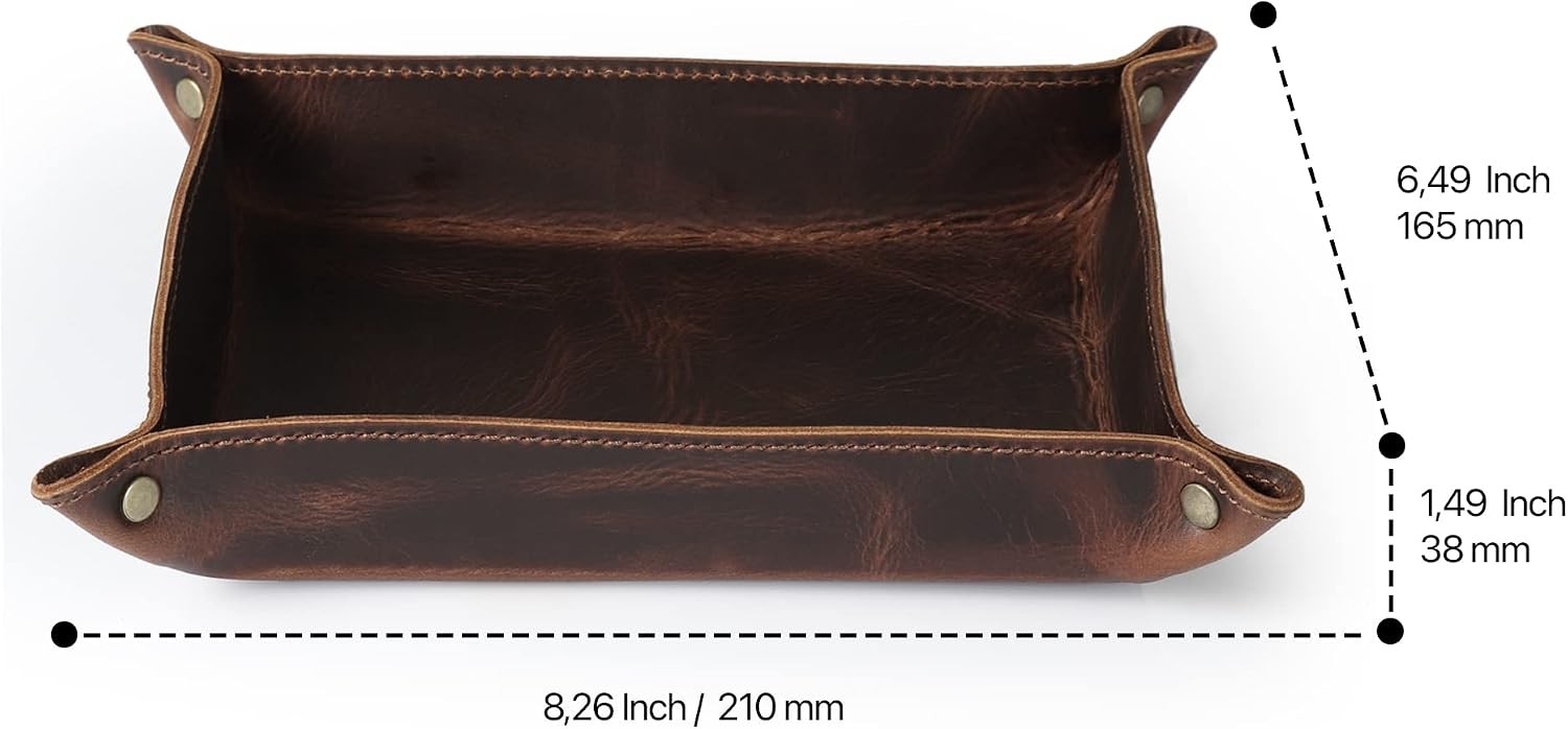 Genuine Leather Tray Organizer Practical Lightweight Water Resistant Computer
