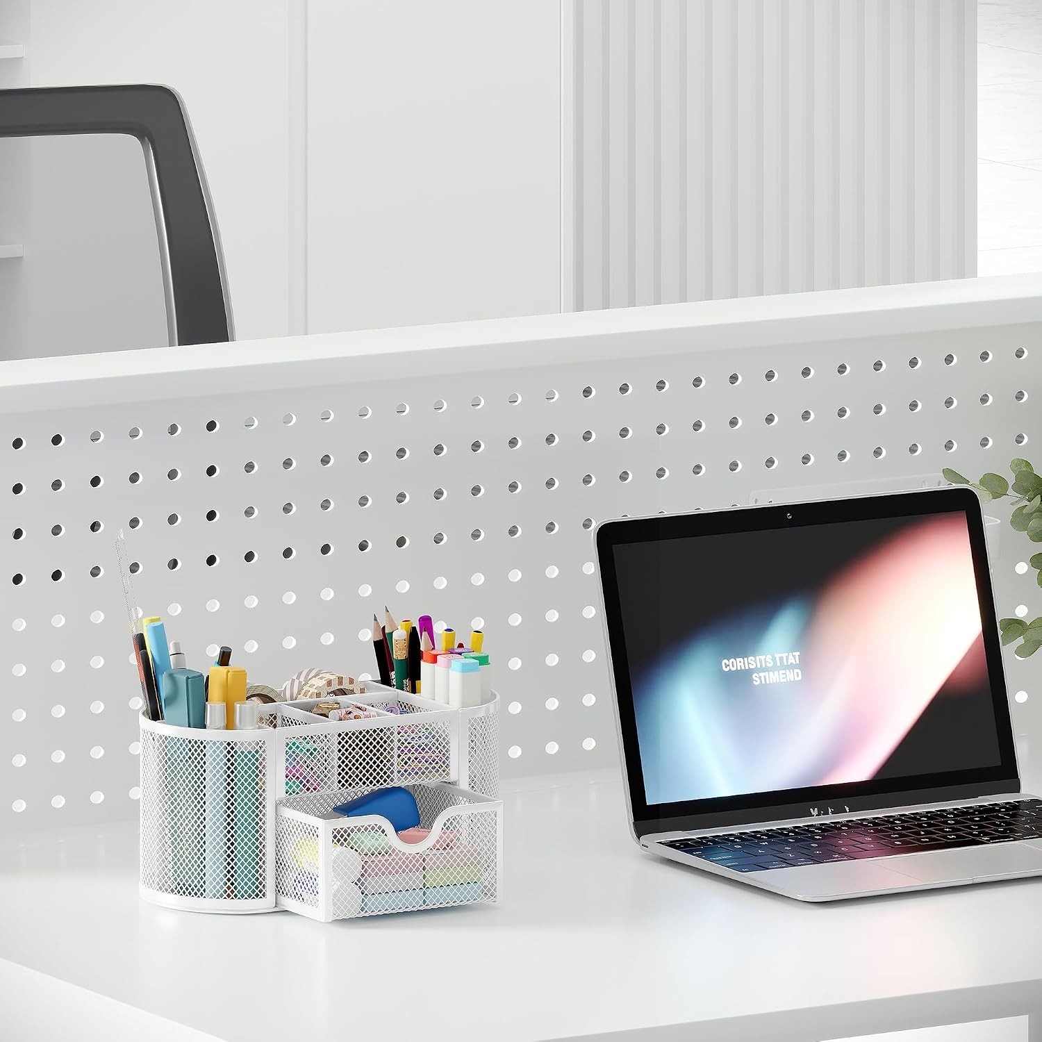 Scratch-Resistant Mesh Desk Supply Holder with Drawer – Organize Your Workspace
