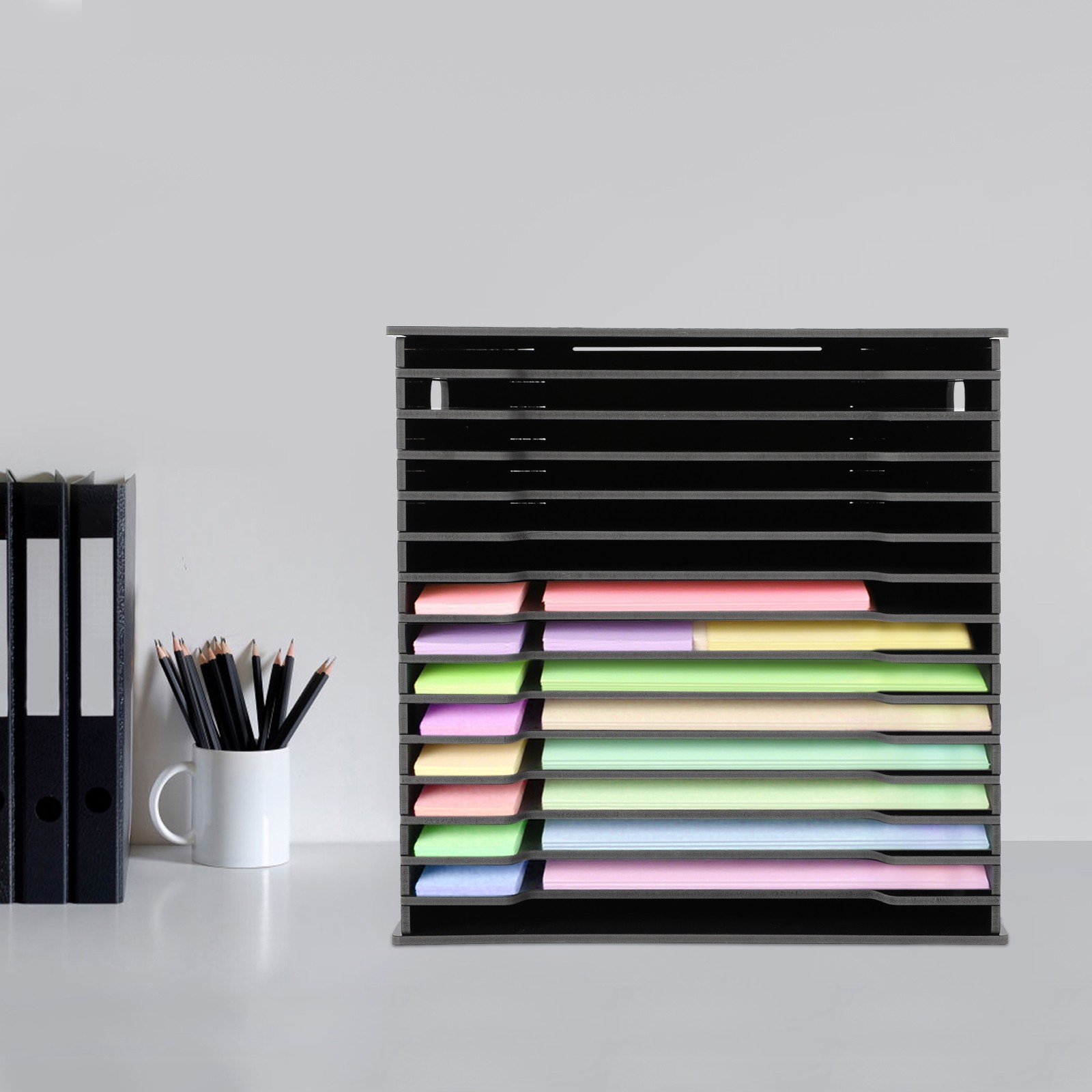 Scrapbook Paper Storage Organizer 15 Slot File Holding Cabinet Document Organize