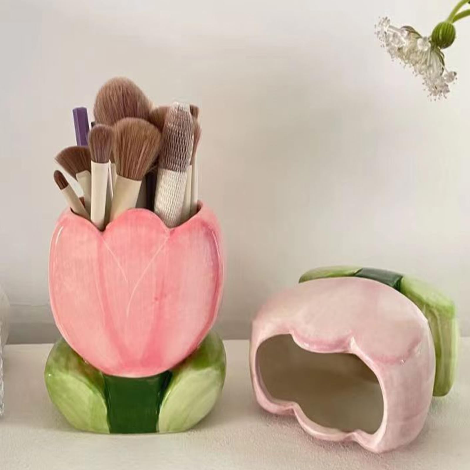 Purple Pencil Holder Cute Toothbrush Holder Pen Holder for Desk Tulips Vase D…