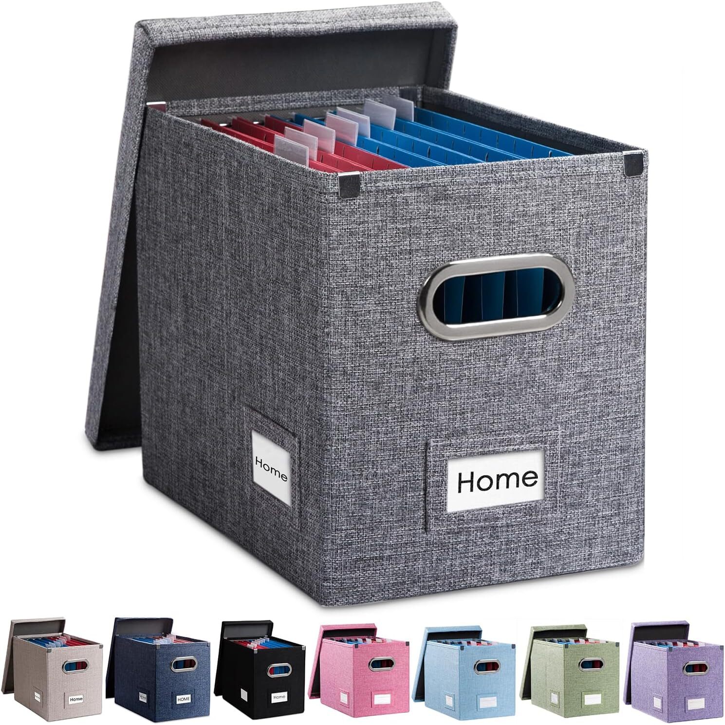 PRANDOM File Organizer Box – Set of 1 (1-pack) without folders, Grey