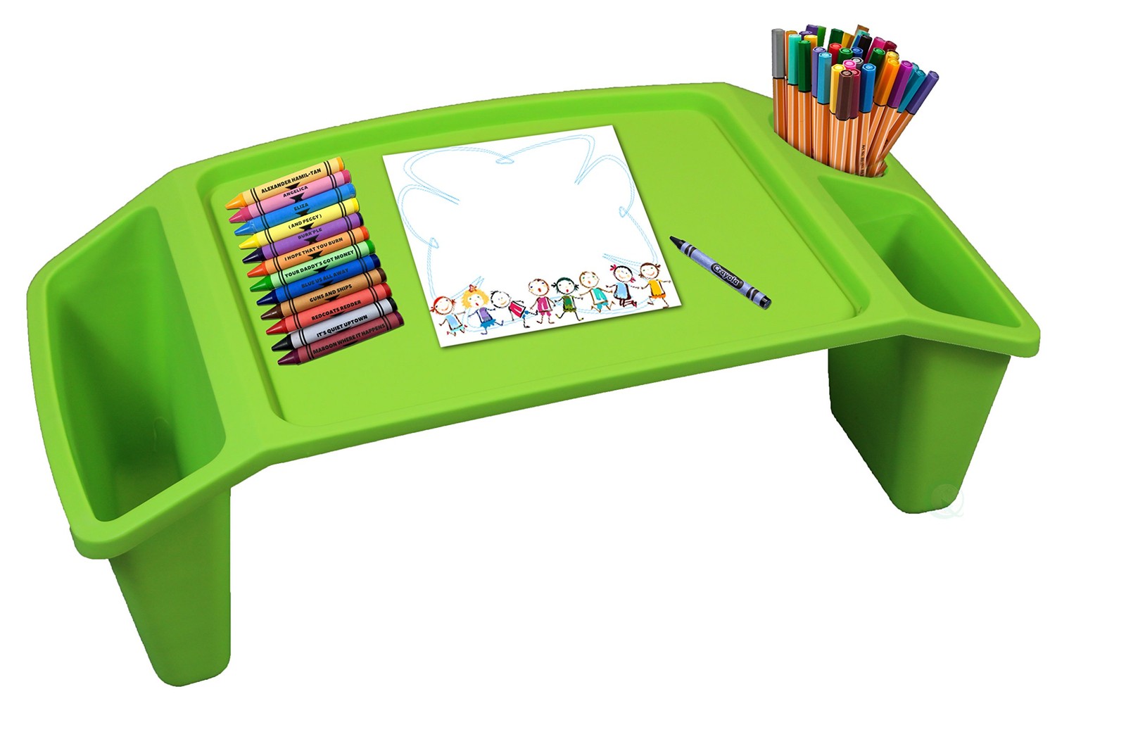 Basicwise Kids Lap Desk Tray Portable Activity Table Green V003253G