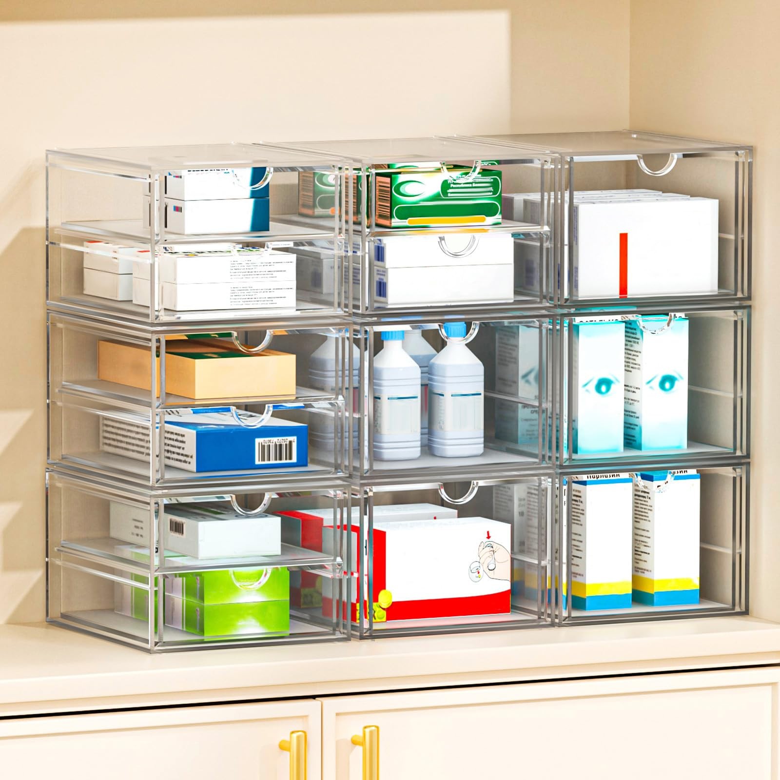 Desk Organizers And Accessories With 22 Drawers, 4 Pack Office Desktop Drawer…