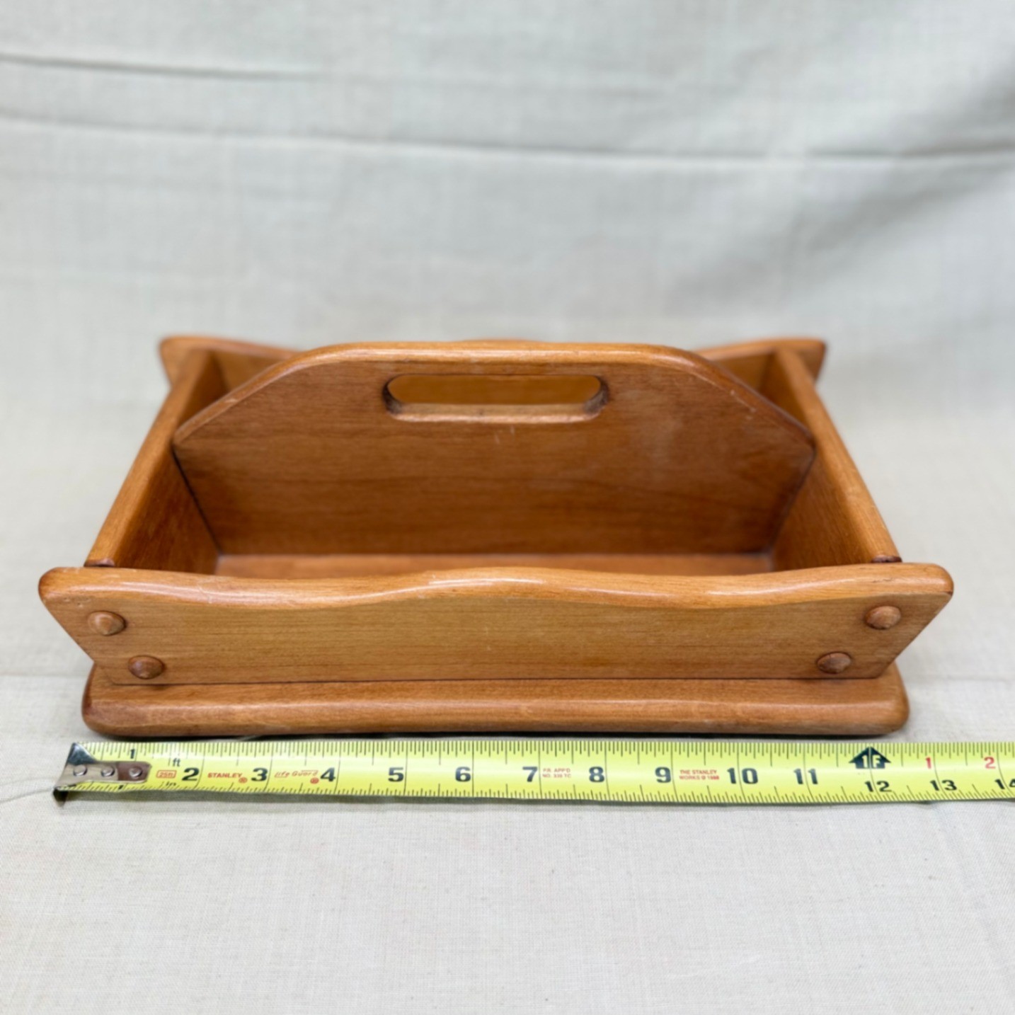 Vintage Wooden Mail Organizer Desktop Entryway Catchall Office Storage