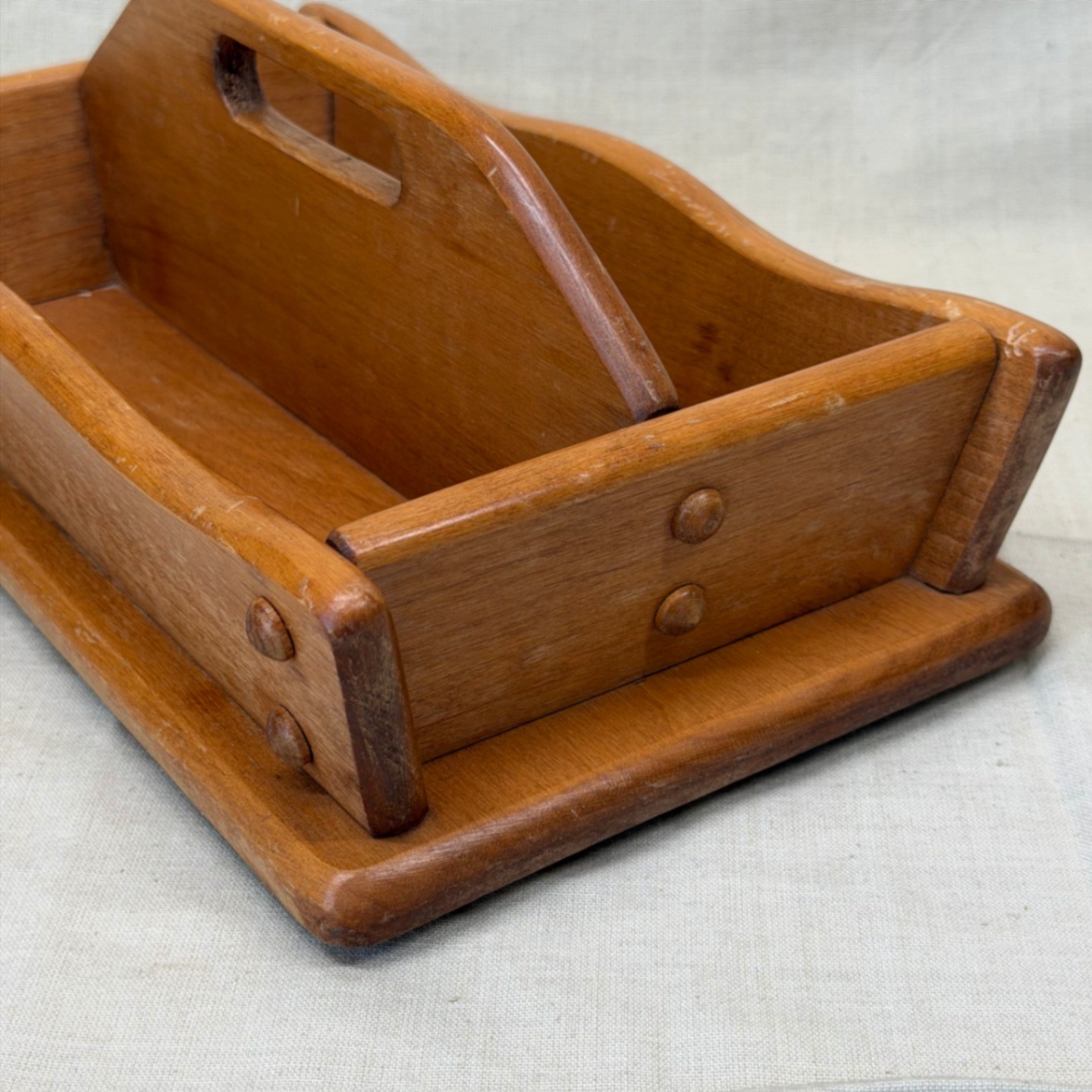 Vintage Wooden Mail Organizer Desktop Entryway Catchall Office Storage