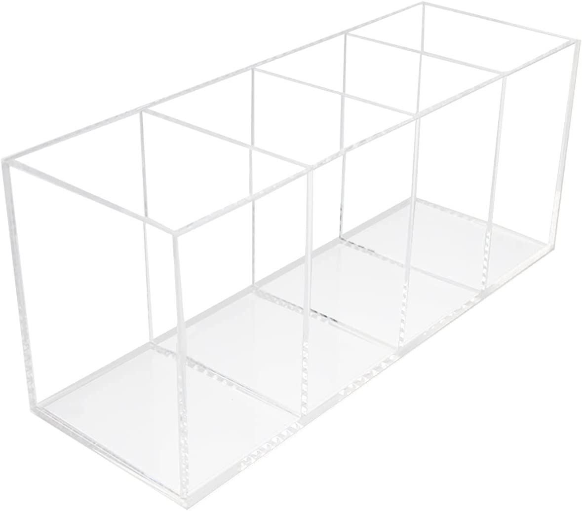 Extra Large Acrylic Pen Holder 4 Compartments,Clear Pen Holder Organizer Ma