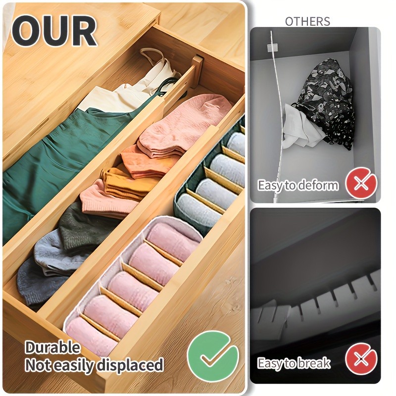 4pcs Drawer Dividers Spring Loaded Expandable Adjustable Organizers Separator