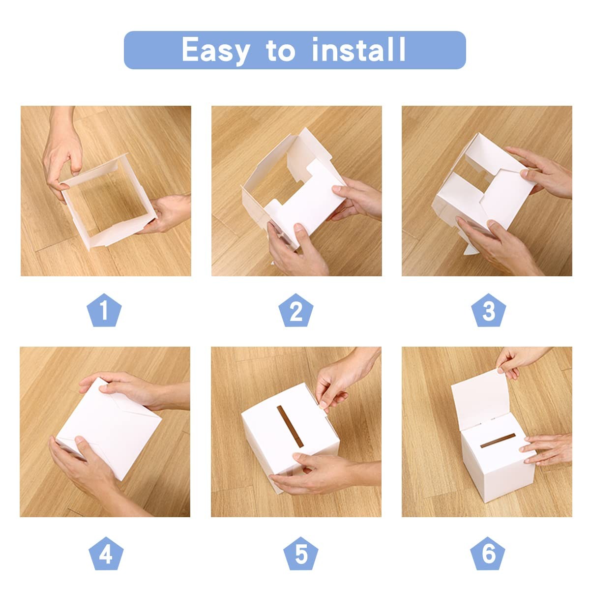 12Pcs Ballot Box Raffle Donation for Fundraising,6 x 6 x 6 Inch white