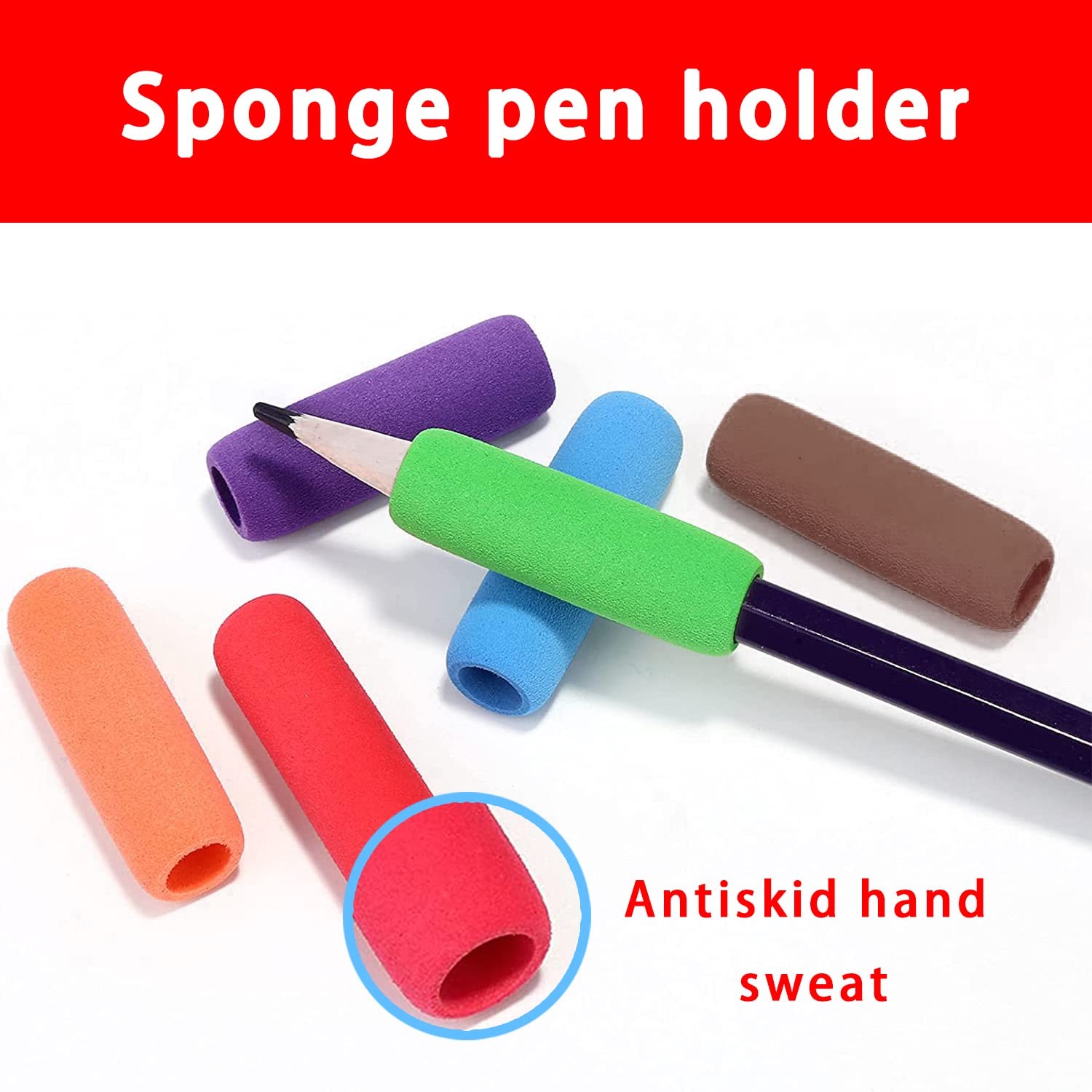 Pencil Grips,30 Pcs Pencil Grip Colorful Cushioned Pencil Handwriting Grips Writ