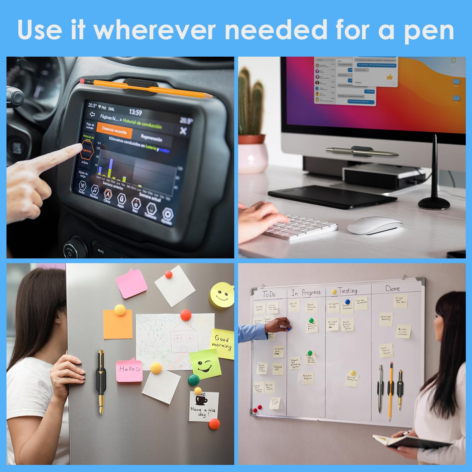 20 PCS Adhesive Pencil Holders for Desk, Silicone Pencil Holder for Desk and …