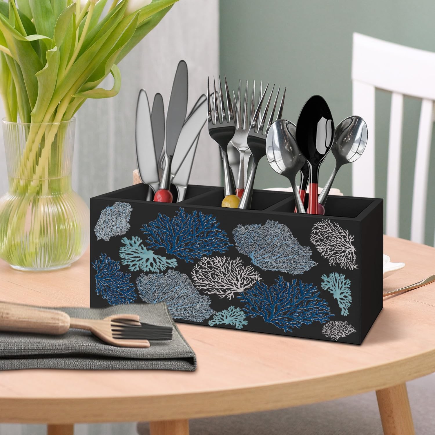 Coastal Beach Coral Pen Pencil Holder for Desk, Beach Office Decor, Ocean Nau…