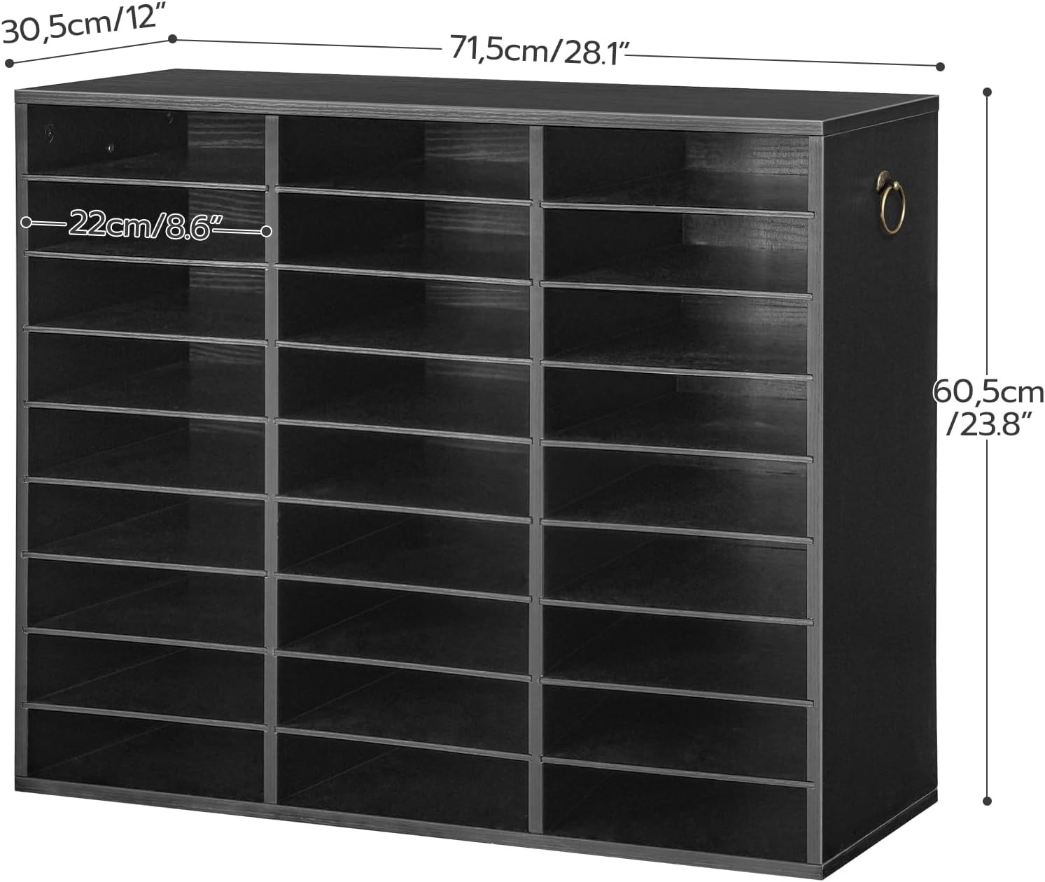 Literature Organizer, 27 Compartments Wooden Mail Organizer, Countertop Literatu