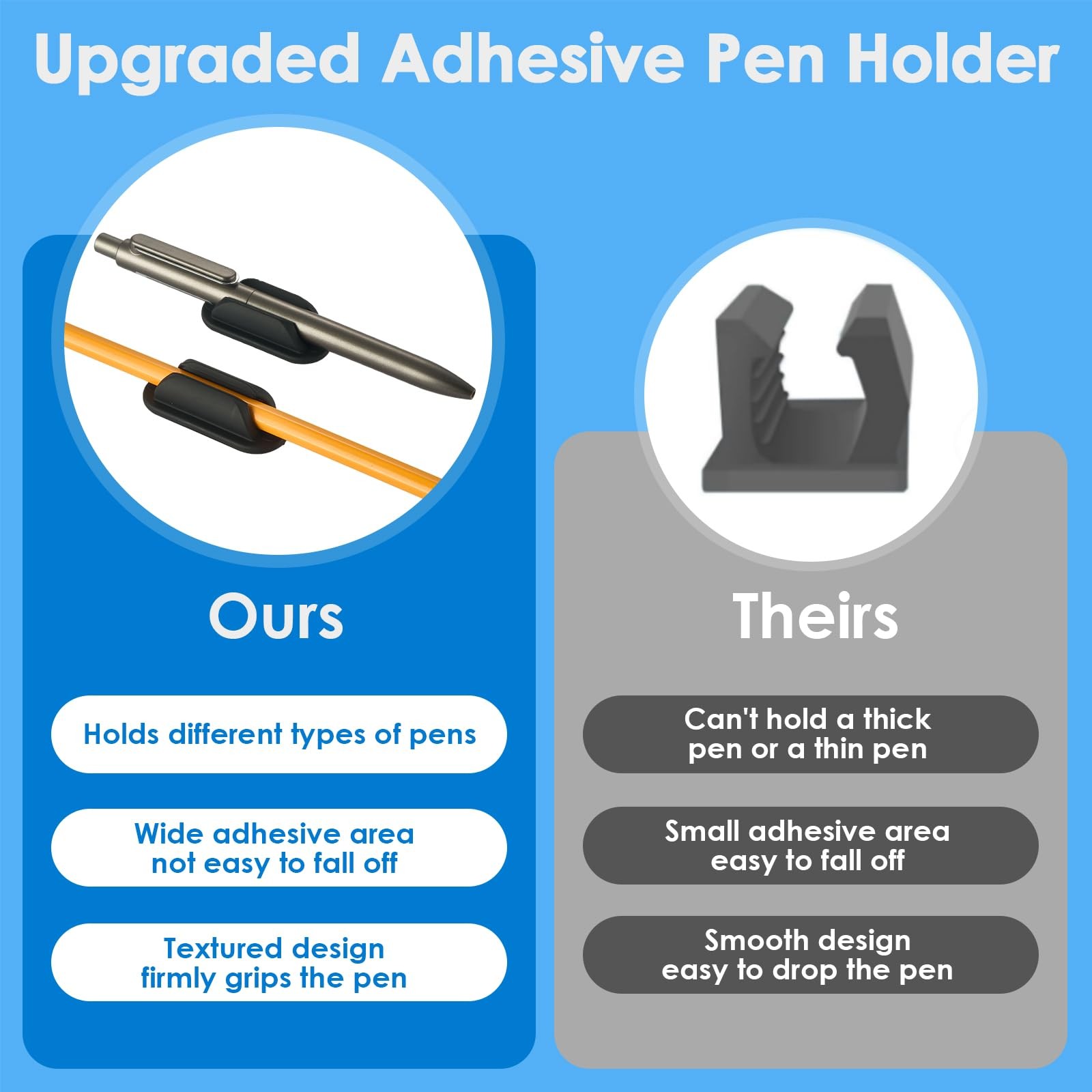 20 PCS Adhesive Pencil Holders for Desk, Silicone Pencil Holder for Desk and …
