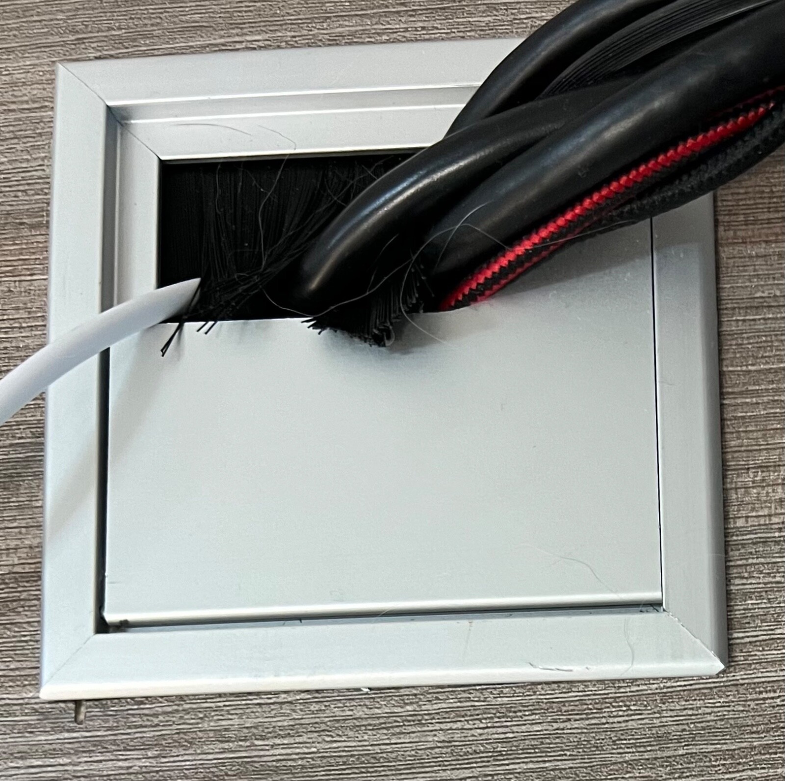 Brand New Brushed Stainless Steel Desk Cover for wires