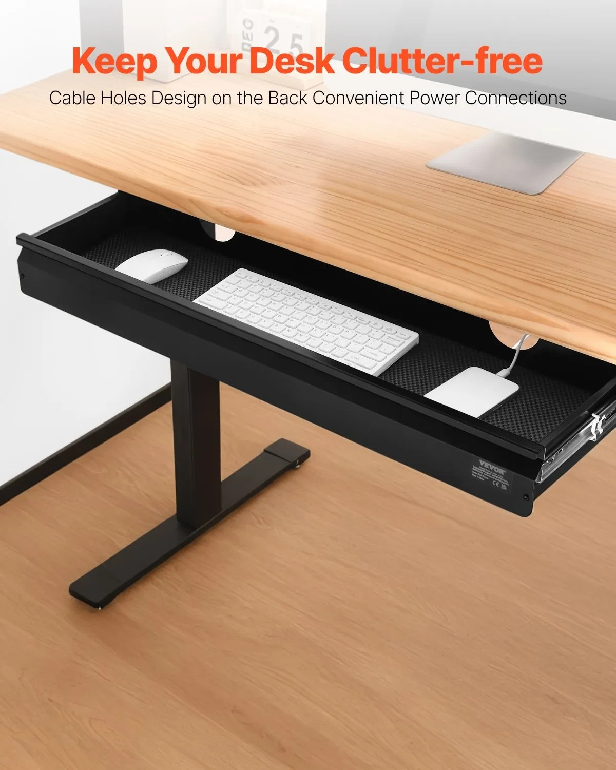 Under Desk Storage Drawer Black Extra Large 33″ Pull Out Organizer Stand Pencil