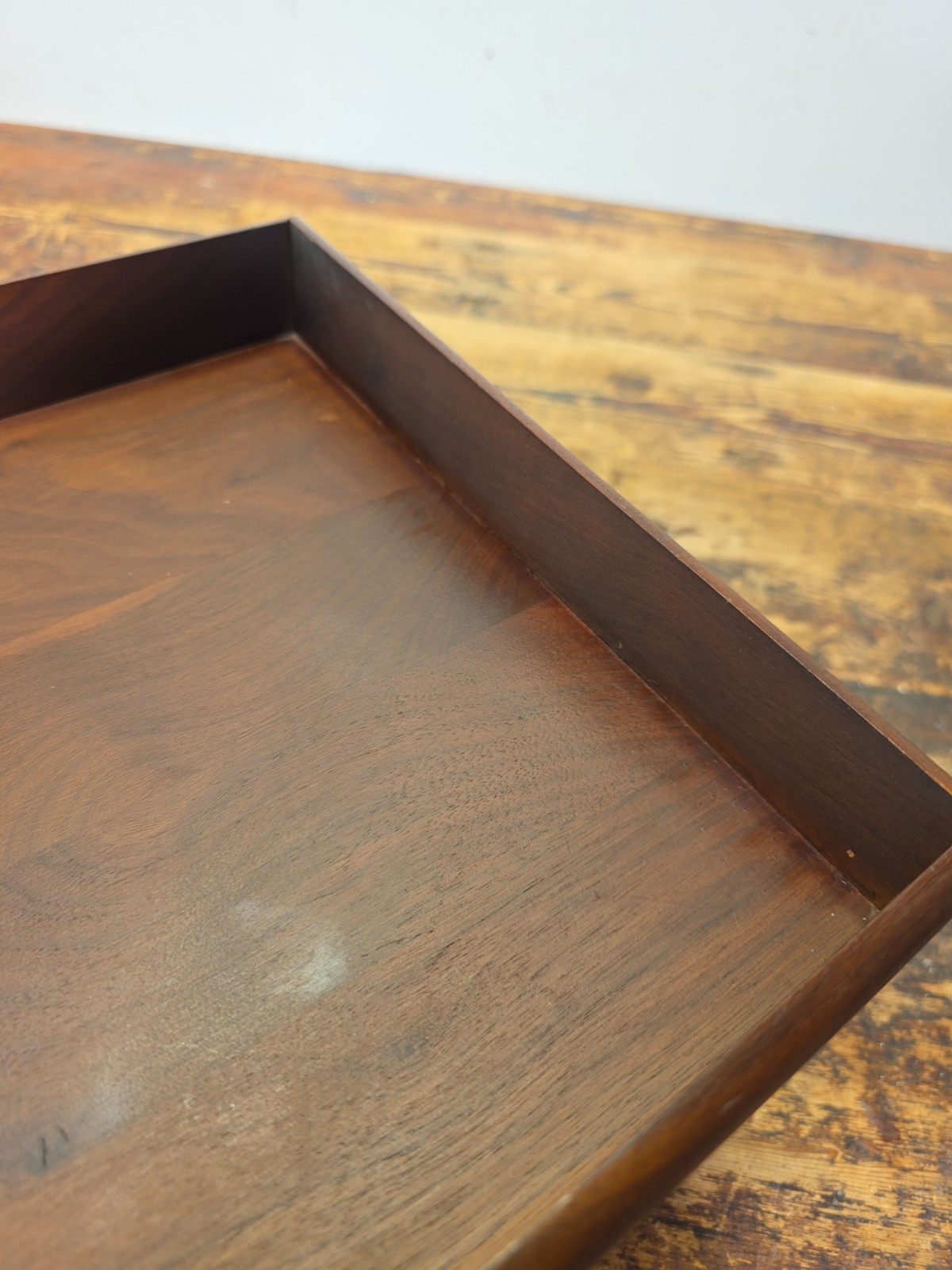 Vintage Carver Wood Products Desk Letter Tray 2 Tier Cherry Oak MCM Damage USA