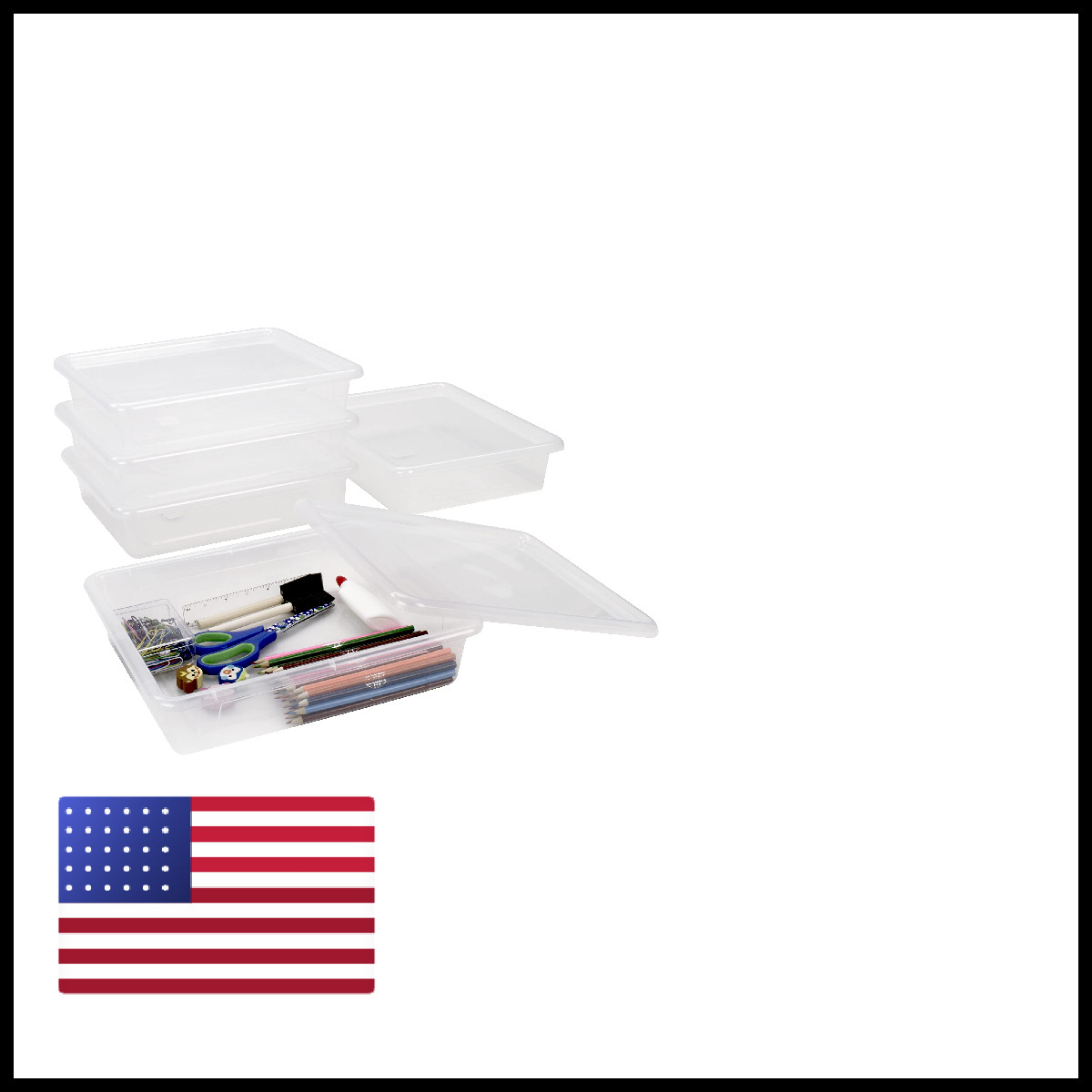 Storex Letter Size Deep Storage Bin For Classroom Office And Home Transparent