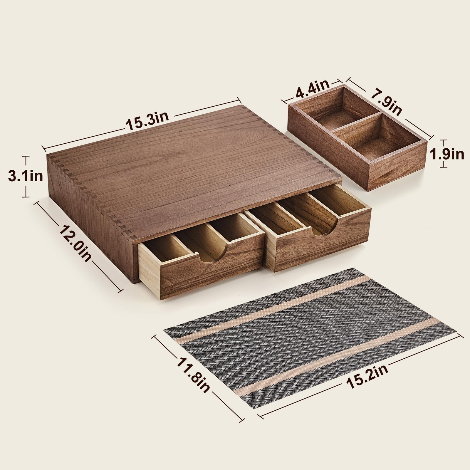 SMARTAKE Wooden K Cup Organizer Coffee Pod 15.3 x 12 x 3.1 inches, Wood