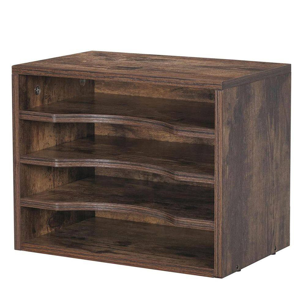 Rustic Brown 13.4 In. X 10.6 In. Wood Vintage Desktop File Organizer