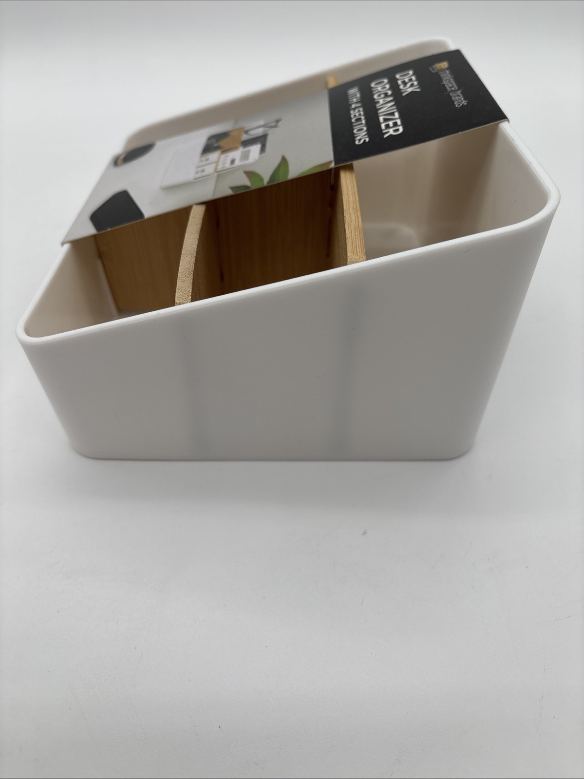Thinkspace Desk Organizer 4 Compartment Storage White, NEW 7.3″ x 6.2″ x 3.8″