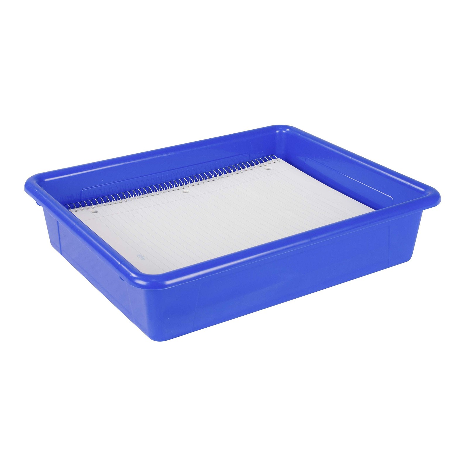 Storex Letter Size Flat Storage Bin For Classroom Office And Home Blue 5-Pack