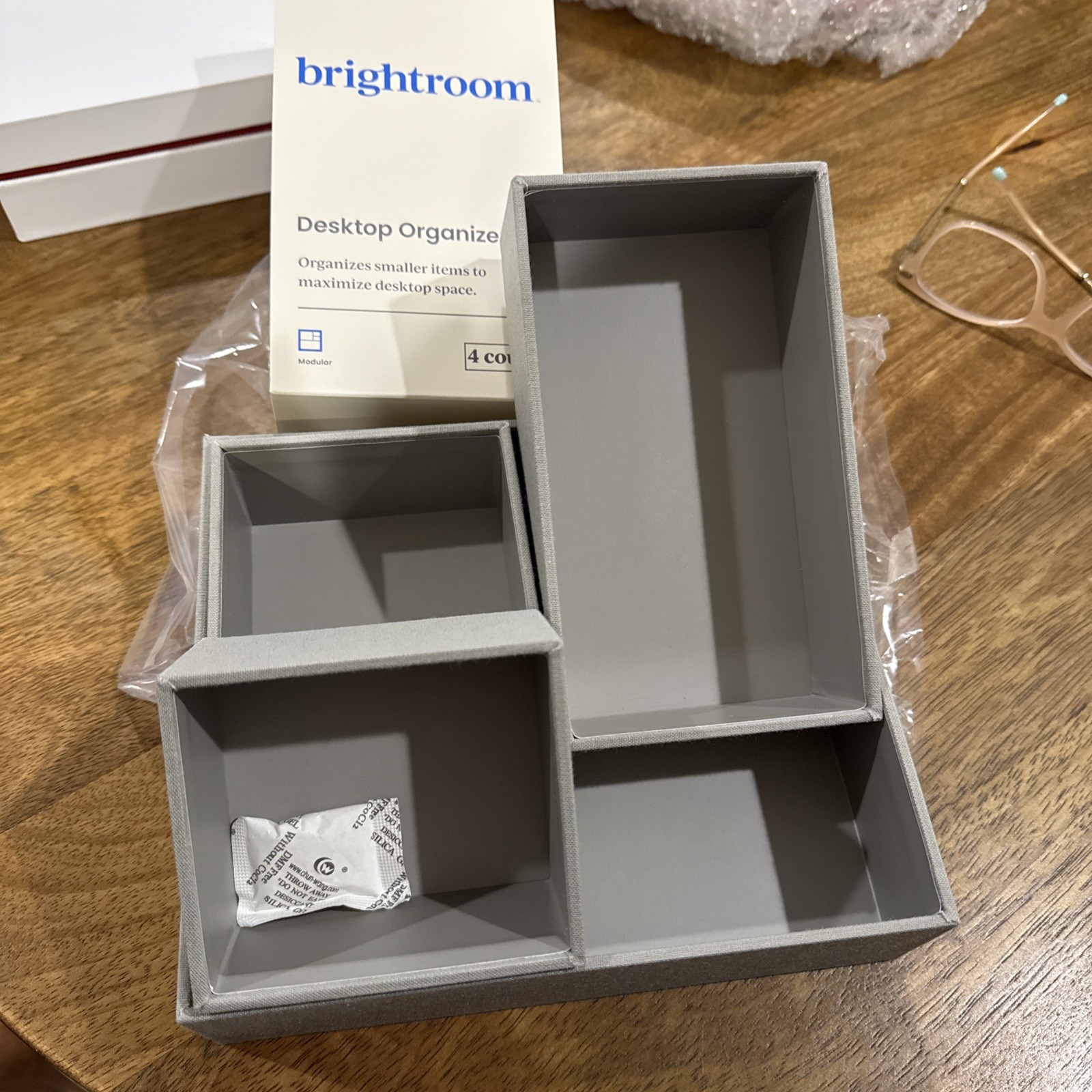 Brightroom Canvas Desktop Drawer Organizer Gray New