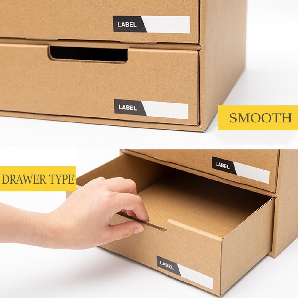 Operitacx Desktop Drawer Storage Box 12.20X10.03X9.64 Inch, Beige