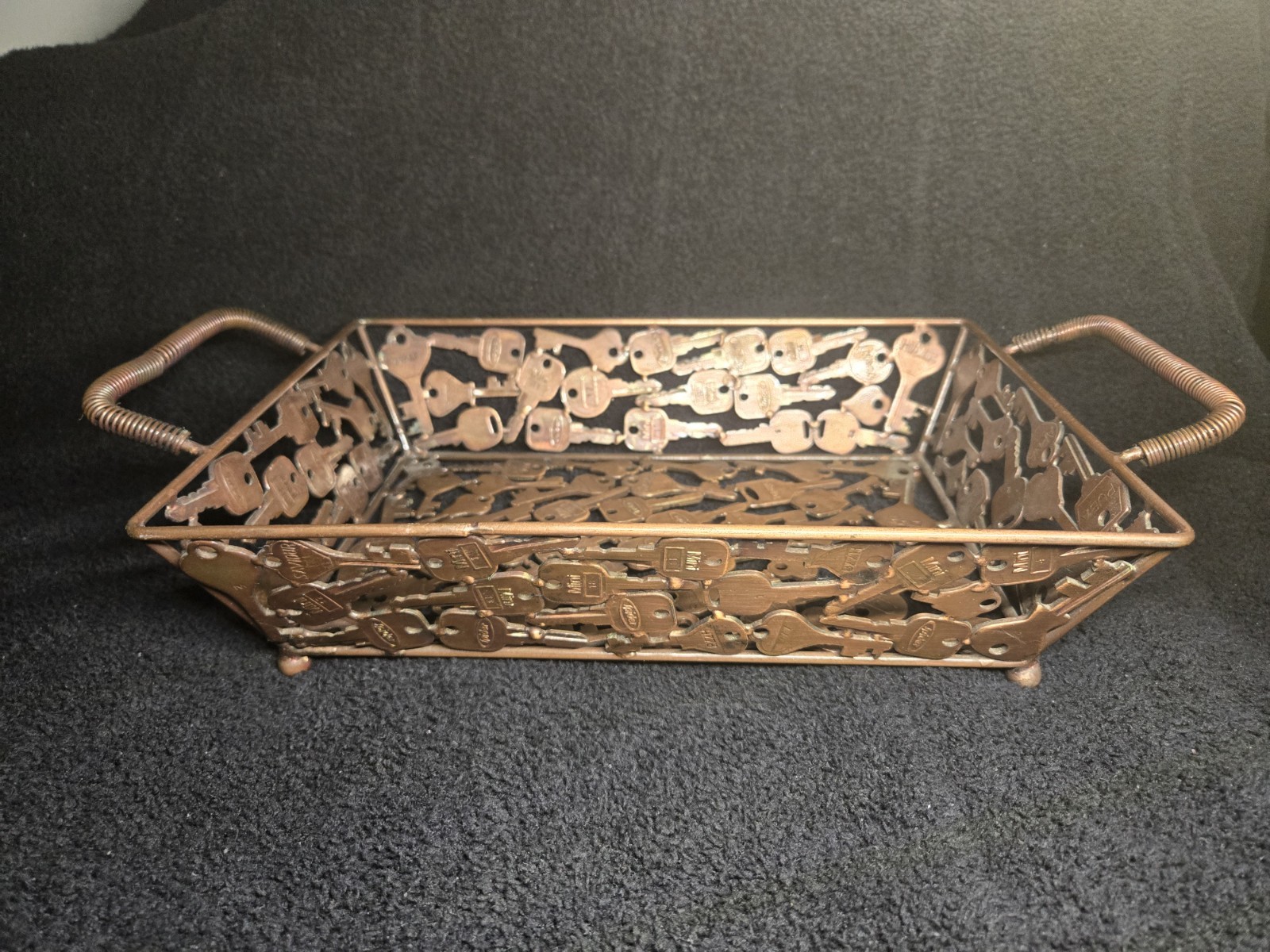 Handmade Recycled Key 3 Pc Desk Set Tray Bowl Pencil Cup India Industrial