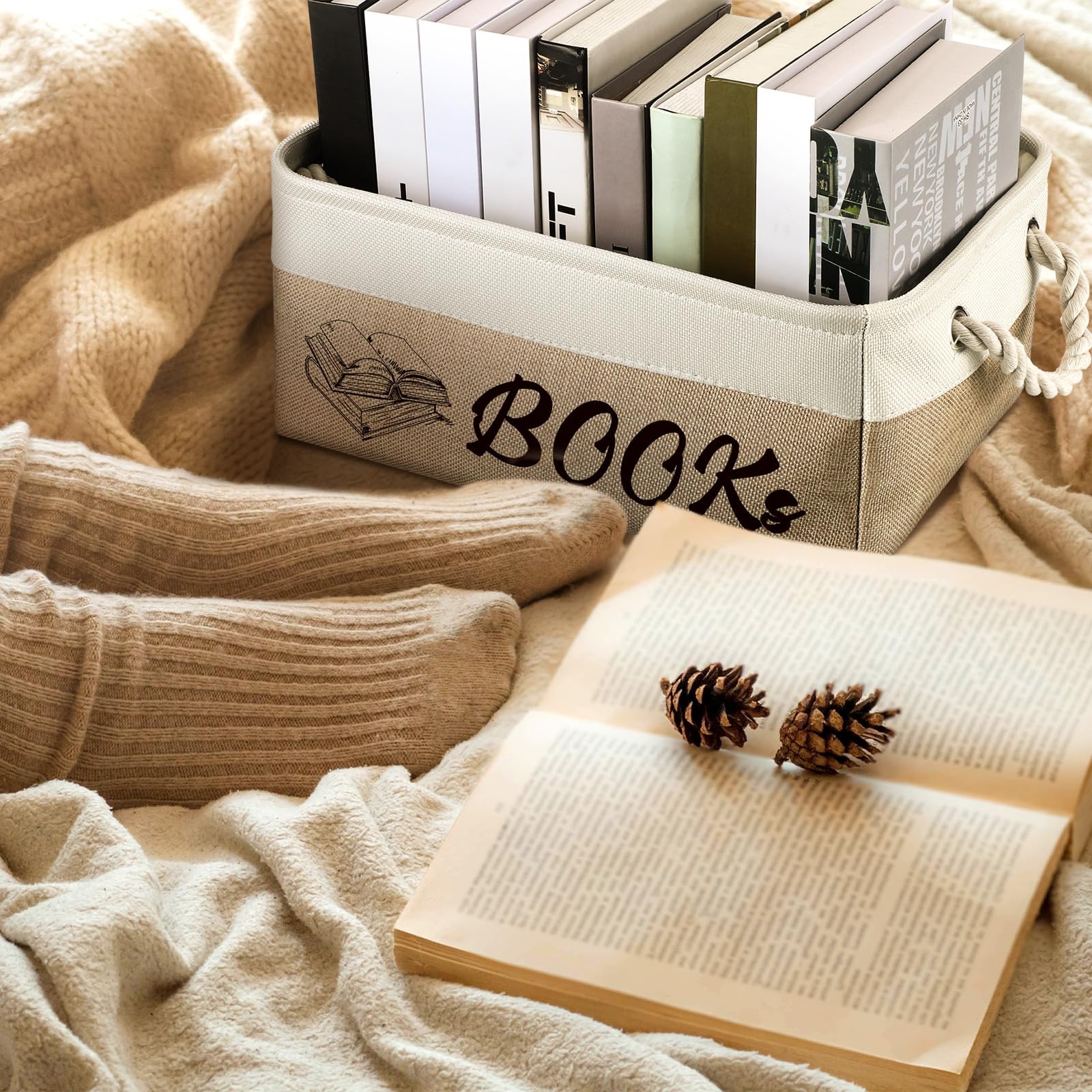 Book Lover Gifts Books Themed Storage Basket Storage Bin Bookish Accessories