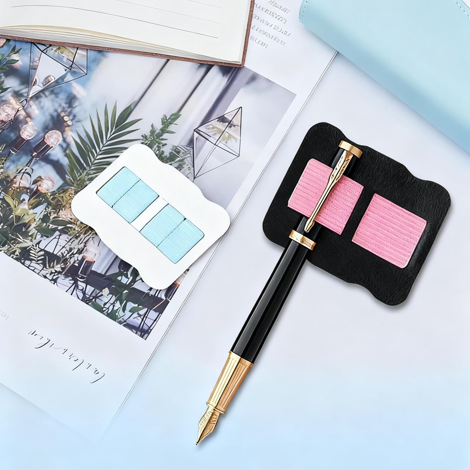 4Pcs Self-Adhesive Pen Holder for Notebook, Elastic Pen Loops for Journal Pla…