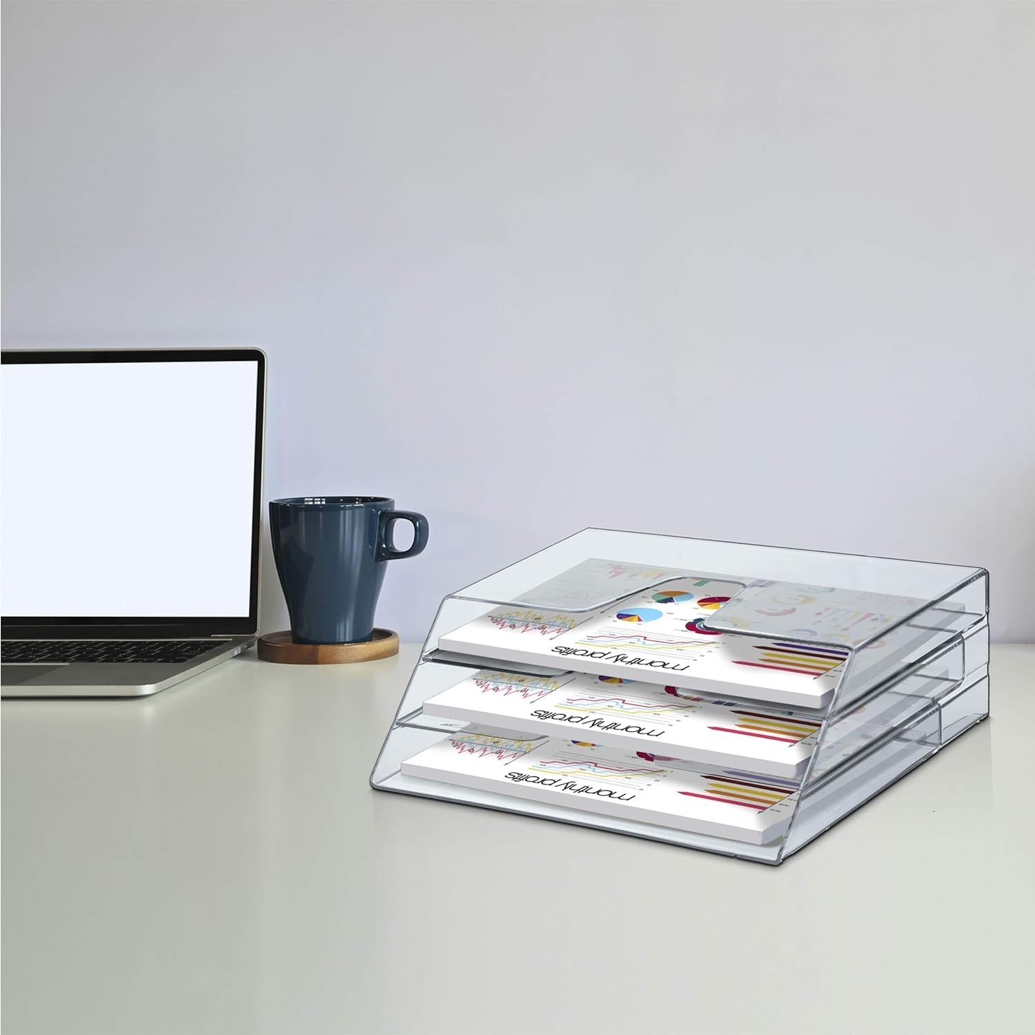 Versatile Open Top Desktop Organizer with 3 Compartments for Efficient Filing