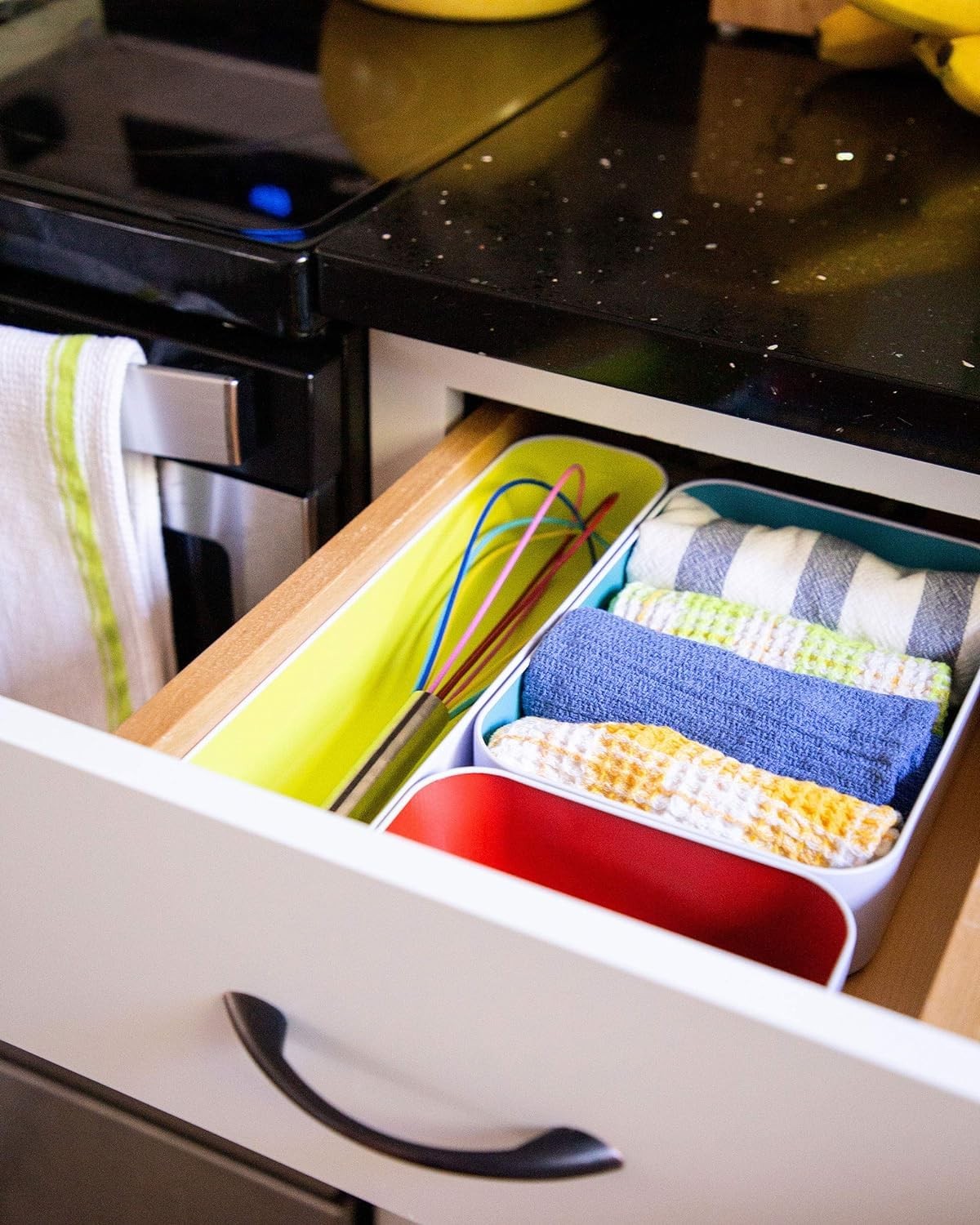 5 Piece Metal Organizer Tray Set for Storing Makeup, Stationery, Utensils, an…