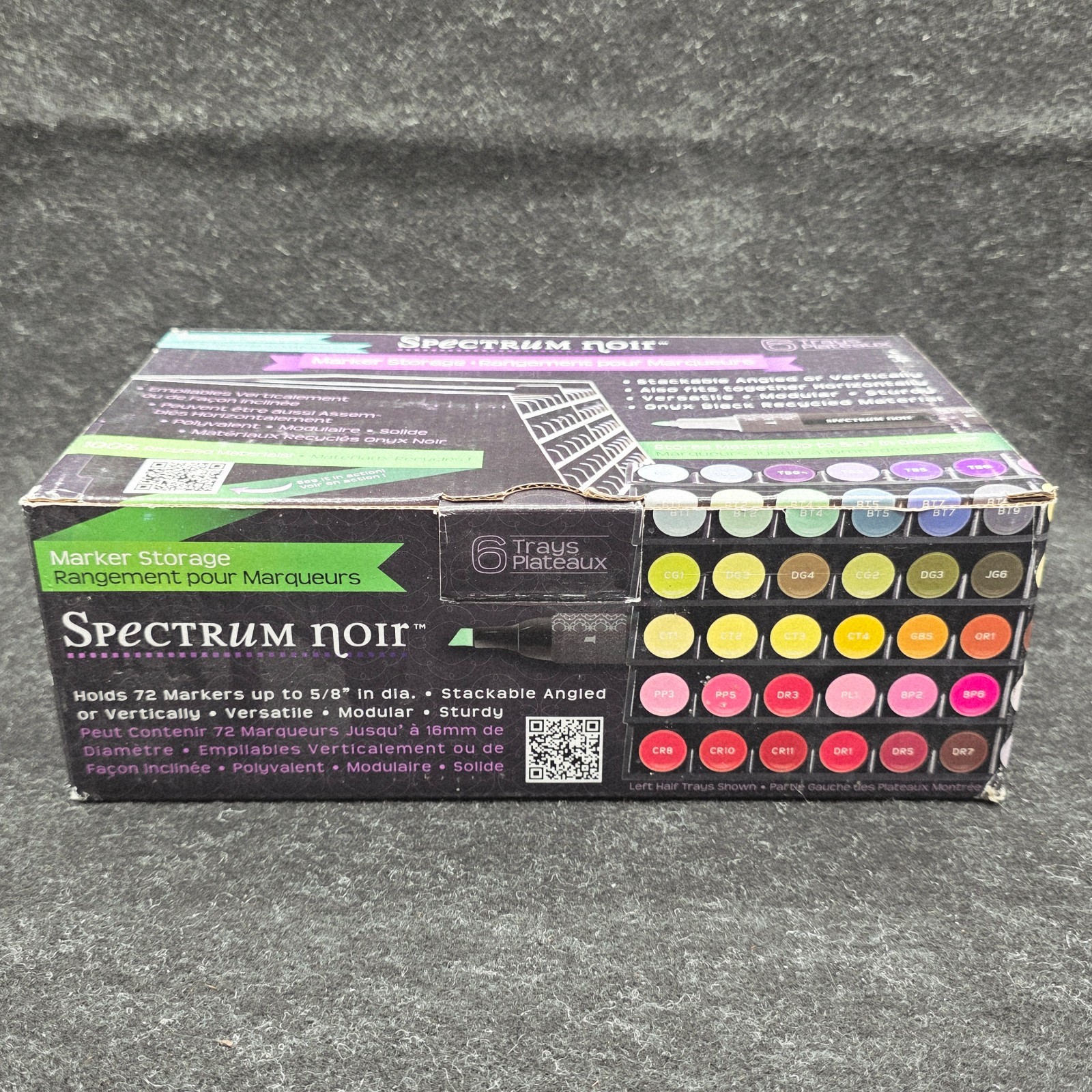 Crafter’s Companion Spectrum Noir Marker Storage Trays Black Empty 6 NO MARKERS