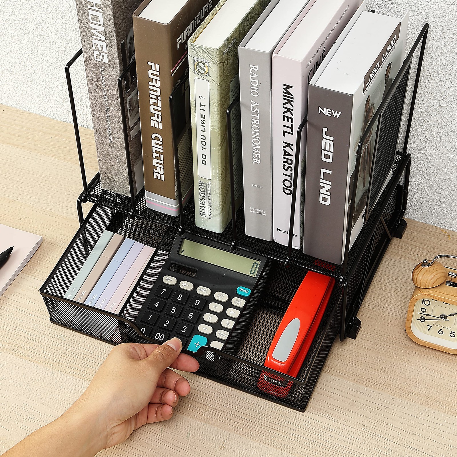 Mr. Pen- Mesh Desk Organizer with Drawer Black