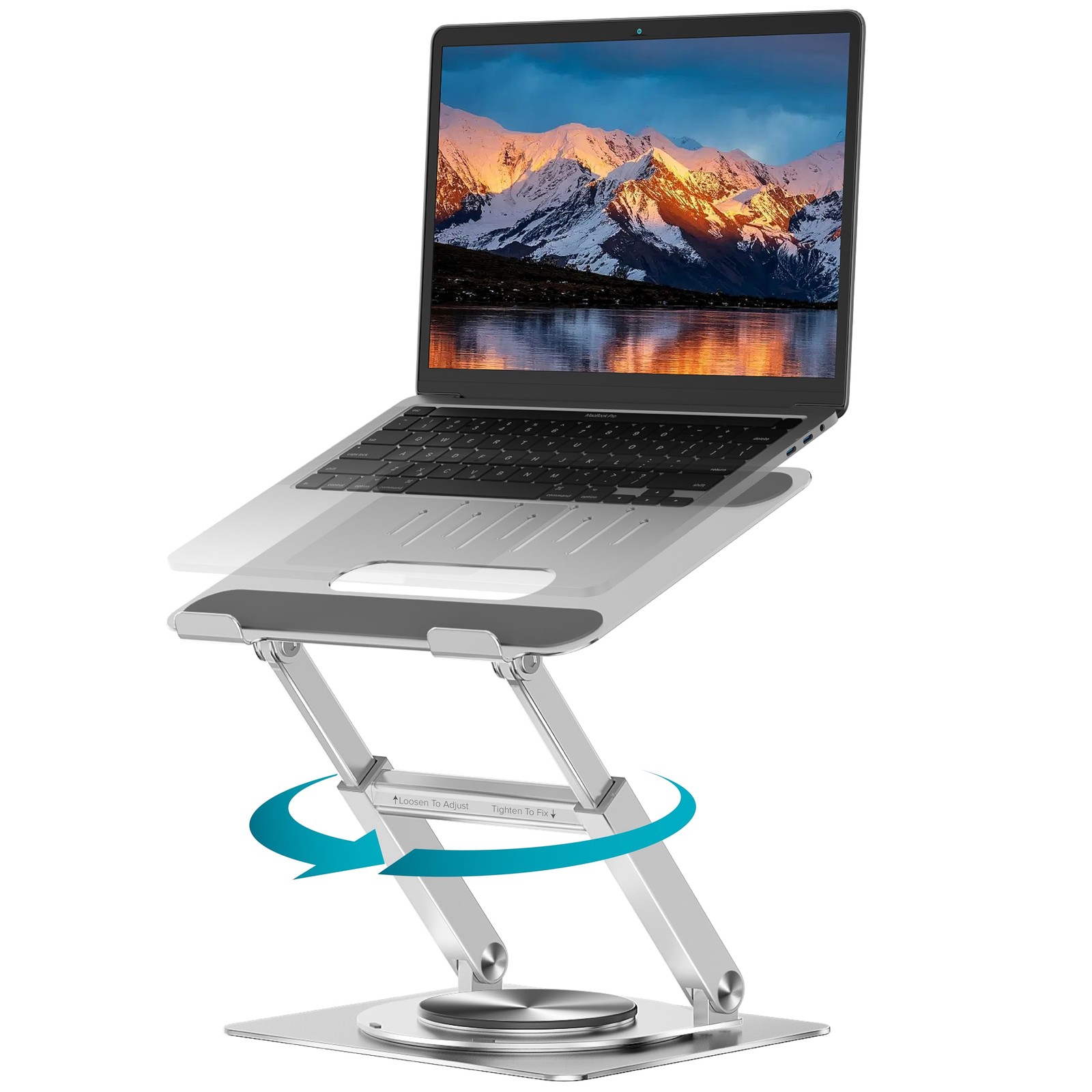 Lifelong 360 Rotating Ergonomic Laptop 1. Up to 17″ Laptop, Silver