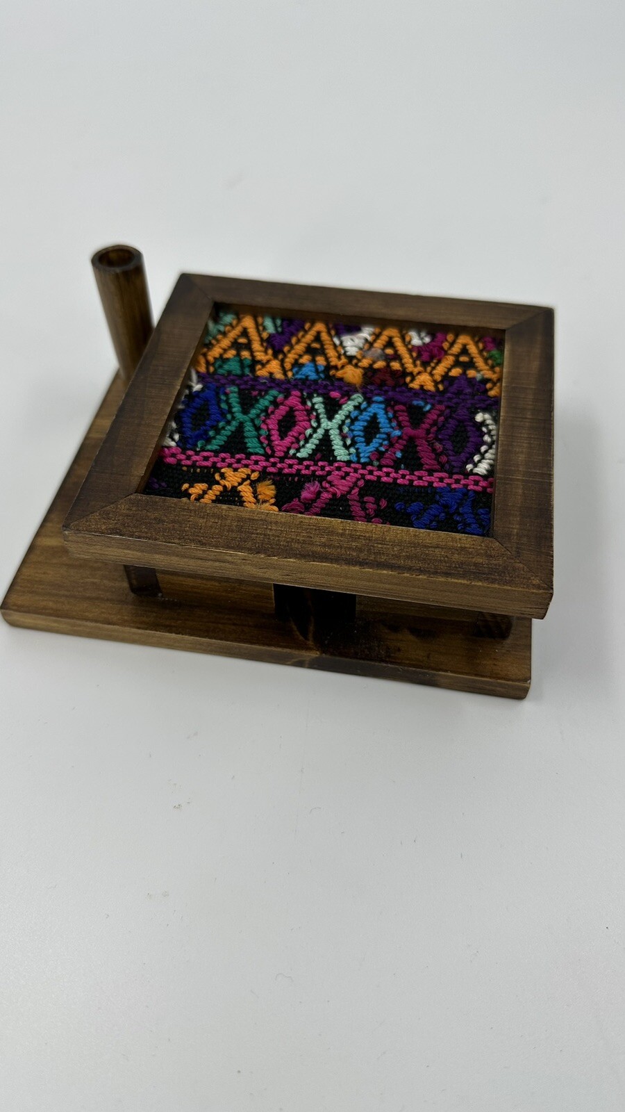 Wooden Sticky Note Pen Holder Top Desk Organizer