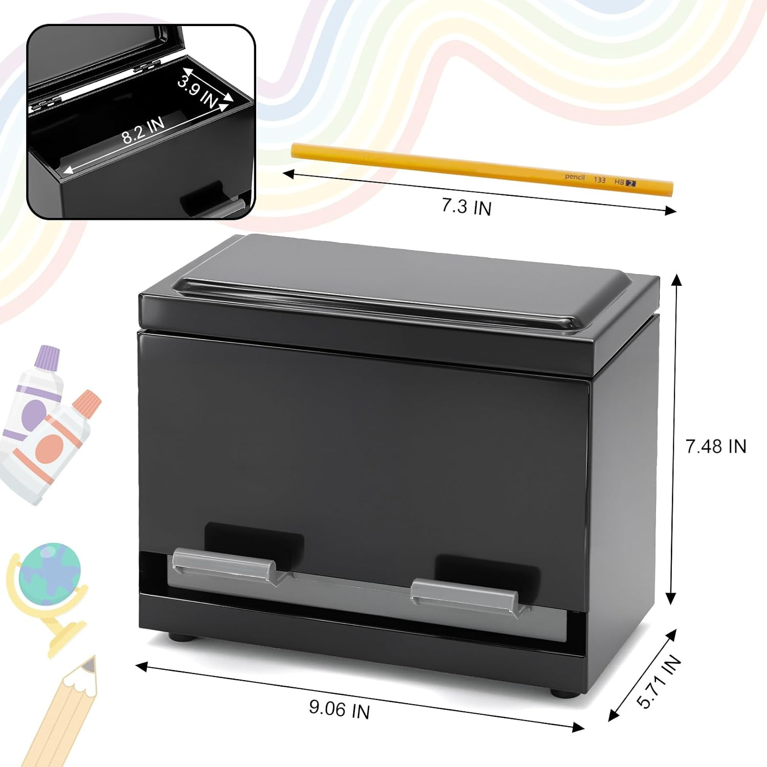 Pencil Dispenser for Classroom Stainless Steel Pencil Holder for Desk, Pencil Di