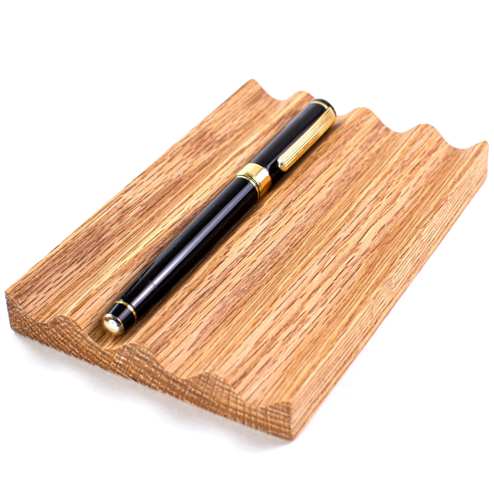 Solid Oak Pen Tray, Minimalist Desk Organizer, Natural Wood Pen Holder with R…