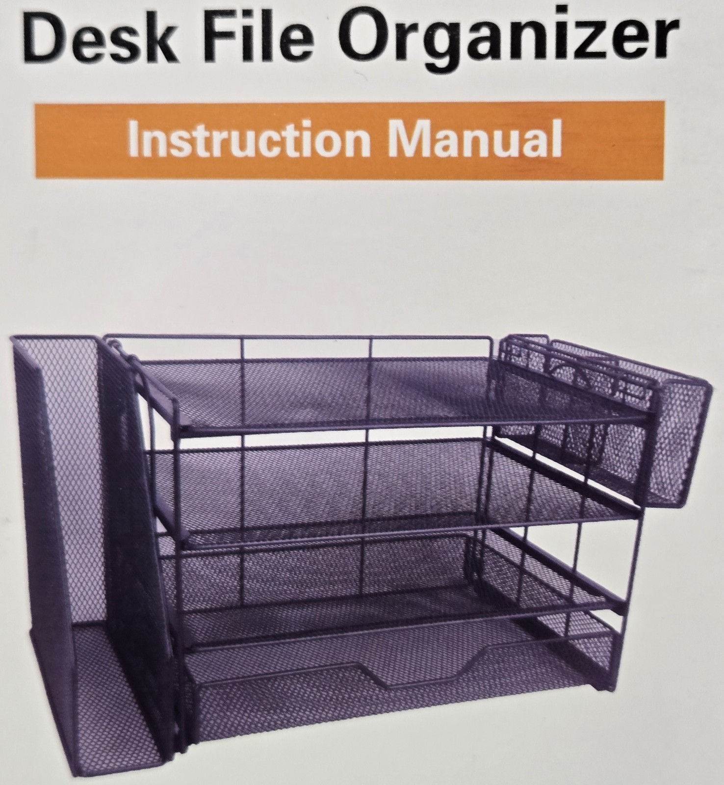 Desk Organizer 4-Tier Desktop File Organizer Gold with Drawer 2 Pen Holders