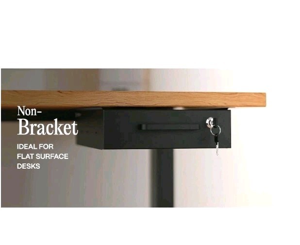 Under Desk Drawer Slide-Out – Lockable Metal Storage Drawer With Organizer Box